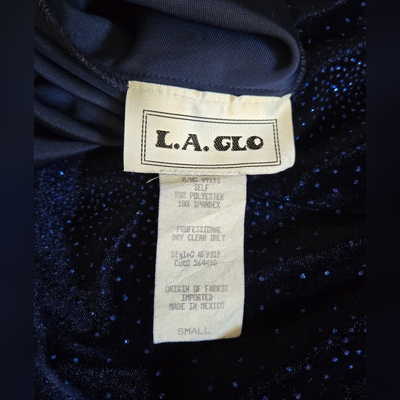 Navy Blue Velvet Formal Dress - Picture 8 of 8